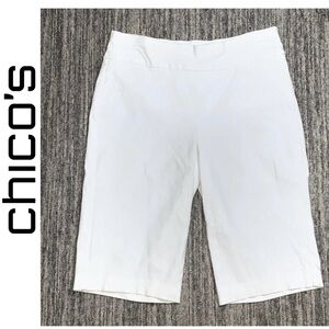 Chico's So Slimming Women's White Bermuda Shorts, Size 2